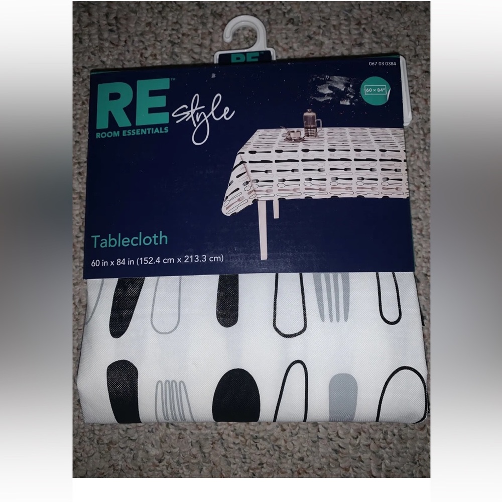 RESTYLE ROOM ESSENTIALS 60”‎ x 84” EASY CLEAN PEVA TABLECLOTH